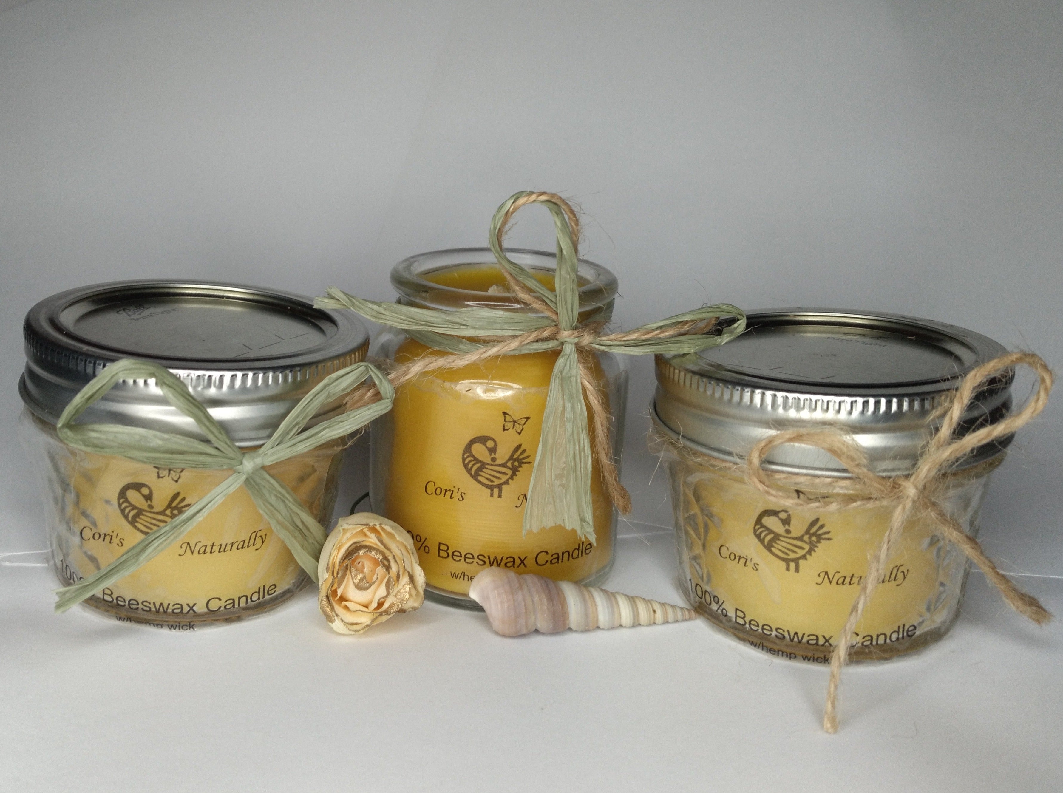 100% Pure Beeswax Tea light candles with hemp wicks